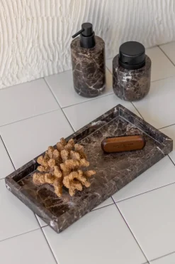Marble decorative tray 16x31 cm, Brown
