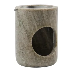 Marble oil burner, Beige, silver finish