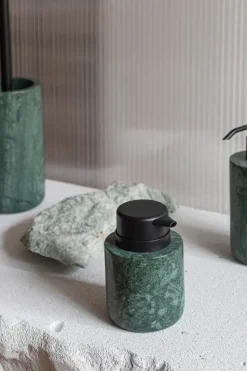 Marble soap dispenser 12.5 cm, Dark forest