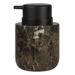 Marble soap dispenser 12.5 cm, Brown