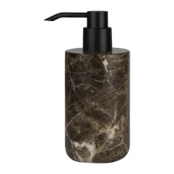 Marble soap dispenser 17.5 cm, Brown