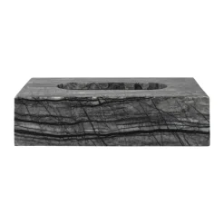 Marble tissue box 14x25.5 cm, Black-Grey