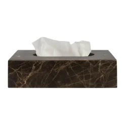 Marble tissue box 14x25.5 cm, Brown