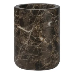 Marble toothbrush holder 10 cm, Brown