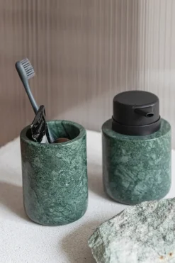 Marble toothbrush holder 10 cm, Dark forest