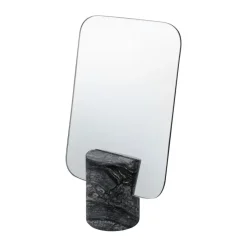 Marble vanity mirror, Black-grey, 30 cm