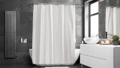 Match shower curtain, white