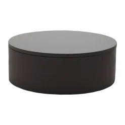 Matte lacquered storage box Ø20x7 cm, Black