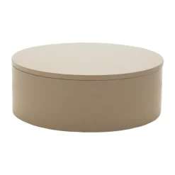 Matte lacquered storage box Ø20x7 cm, Fawn