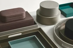 Matte lacquered storage box Ø20x7 cm, Fawn