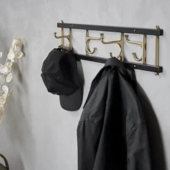 Maxi 4 Dekorativ hook rail, black-brass