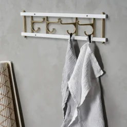 Maxi 4 Dekorativ hook rail, white-brass