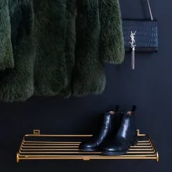 Maze shoe shelf, brass
