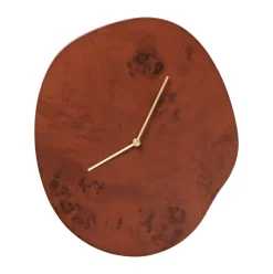 Melt wall clock 28x33 cm, Dark stained burl