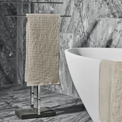 Menoto towel stand, polished steel