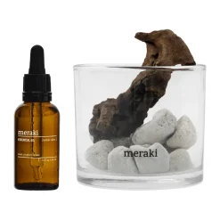 Meraki diffuser lava stone and wood incl. oil, Herbal calm, White