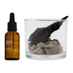 Meraki diffuser lava stone and wood incl. oil, Amber dust, black