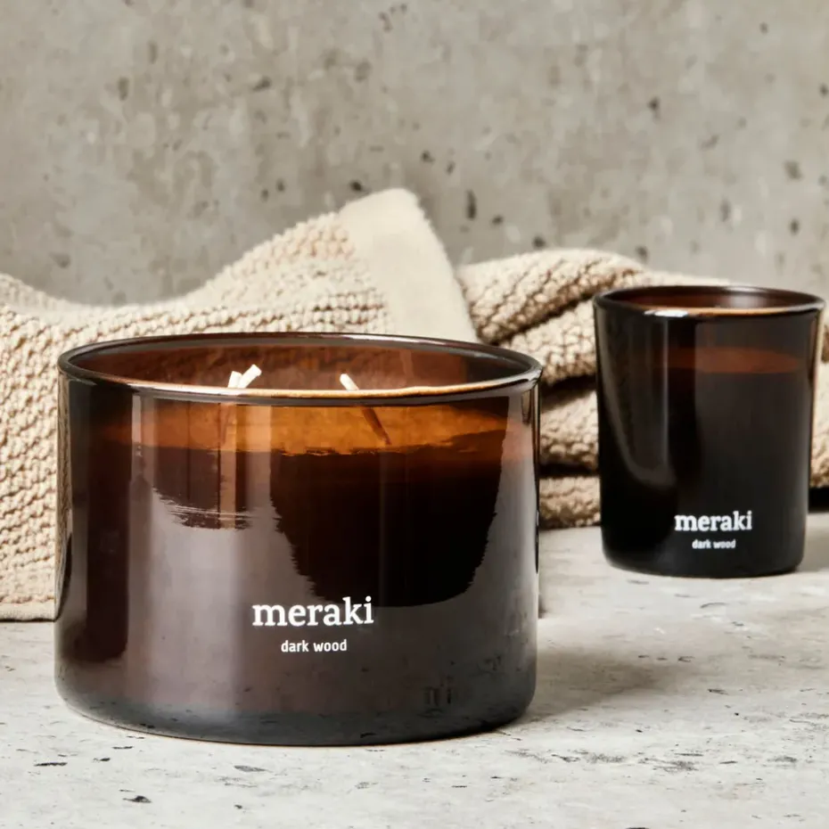 Meraki scented candle, 60 hours, Dark wood