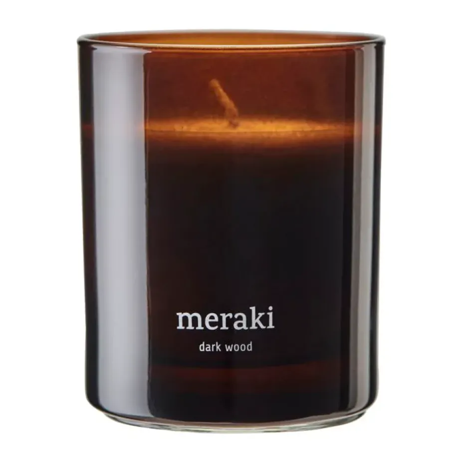 Meraki scented candle, 35 hours, Dark wood