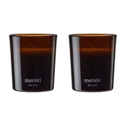 Meraki scented candles 12 hours 2-pack, Dark wood