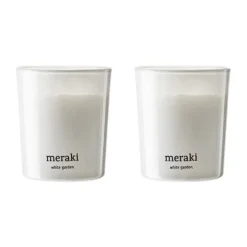 Meraki scented candles 12 hours 2-pack, White garden