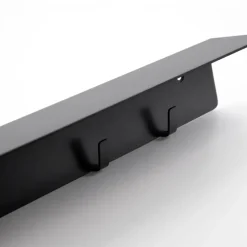 Meraki shelf with bottle hanger and hook, Brushed black finish