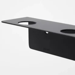 Meraki shelf with bottle hanger and hook, Brushed black finish