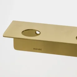 Meraki shelf with bottle hanger and hook, Brushed brass finish