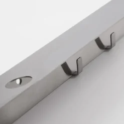 Meraki shelf with bottle hanger and hook, Brushed steel