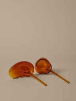 Mercury watering globe 2 parts, Amber, 12x18.5 cm