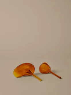 Mercury watering globe 2 parts, Amber, 15x24 cm