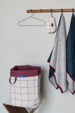 Mesh laundry basket Ø40x50 cm, Cobalt-sand