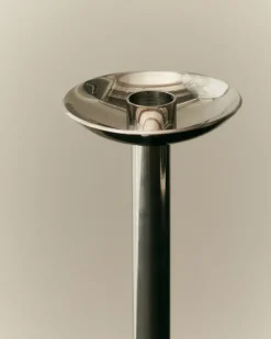 Metal champagne candlestick 28 cm, Stainless steel