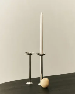 Metal champagne candlestick 28 cm, Stainless steel