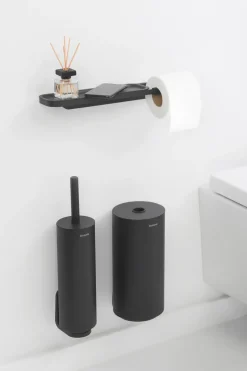 MindSet Toilet paper holder with shelf, Mineral Infinite Grey