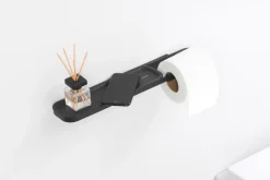 MindSet Toilet paper holder with shelf, Mineral Infinite Grey