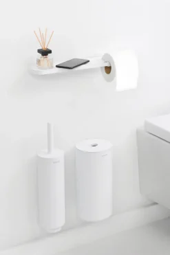 MindSet Toilet paper holder with shelf, Mineral Fresh White