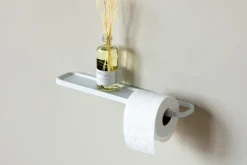 MindSet Toilet paper holder with shelf, Mineral Fresh White