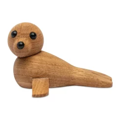 Mini Seal decoration 9 cm, Oak