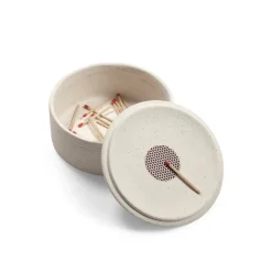 Mira candlestick/storage box, Beige