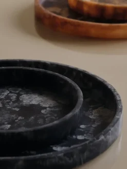 Mist decorative tray Ø30 cm, Charcoal