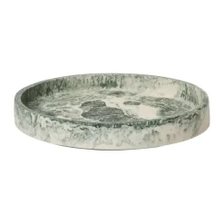 Mist decorative tray Ø20 cm, Emerald-off-white