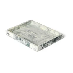 Mist decorative tray 15x20 cm, Emerald-off white