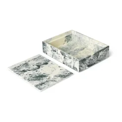 Mist storage box 15x20 cm, Emerald-off white