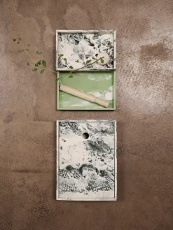 Mist storage box 15x20 cm, Emerald-off white