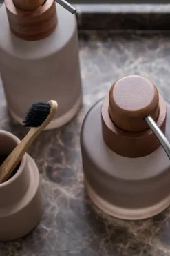 Modest Soap Dispenser Low, Walnut