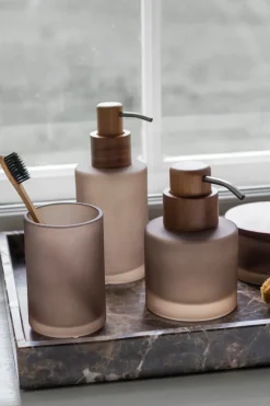 Modest soap dispenser tall, Walnut