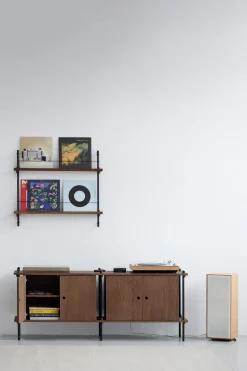 Moebe magazine rack, Smoked oak-black
