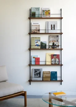 Moebe magazine rack, Smoked oak-black