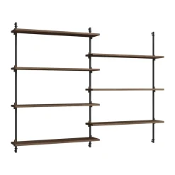 Moebe wall shelving ws.115.2, Smoked oak-black